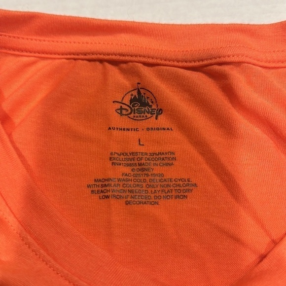 Walt Disney World orange large shirt blouse beaded with Mickey Mouse pattern - Picture 10 of 10